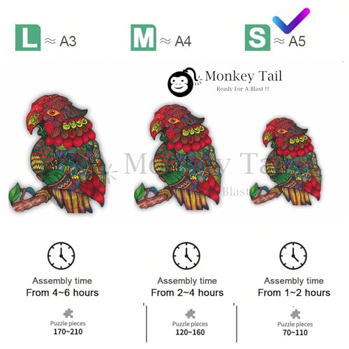 Image of MONKEYTAIL Whimsy Wooden Jigsaw Puzzle for Adults & Kids - Laser-Cut Pieces, 3D Puzzle Box as Birthday Gift for Boys & Girls - Brain Teaser, Home Decor & Family Game (VIPR, Size: Small)