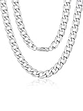 Mens Neck Chains Thick Cuban Link Necklace 9mm 20inches Choker Jewelry Silver Color