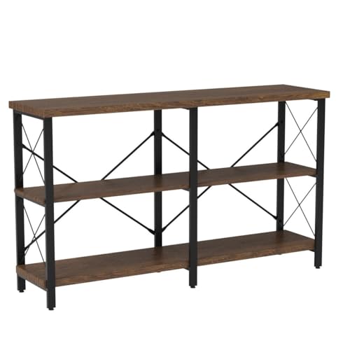 image for OIAHOMY Industrial Sofa Table,Console Table,3-Tier Industrial Rustic H