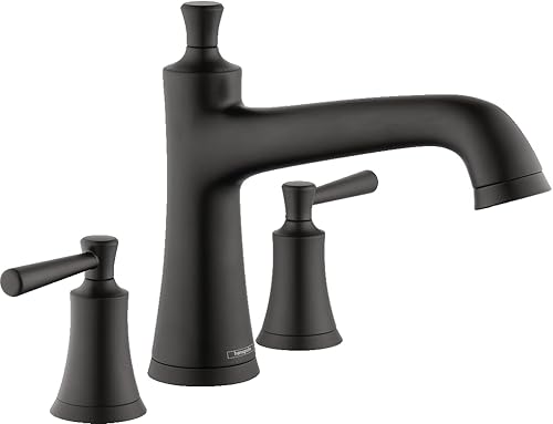 hansgrohe Joleena 04776670 - Grifo de bañera independiente de 2 manijas y 14 pulgadas de ancho, color negro mate, 04776670