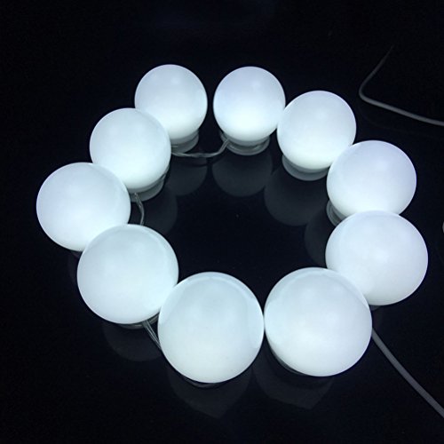 Lurrose Espelho de maquiagemTira de iluminação de luzes de espelho de toucador com LED regulável est