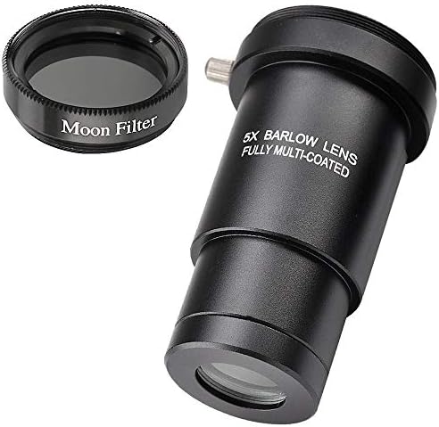 Starboosa 1.25-inch 5X Barlow Lens & Moon Filter Kit-for Telescope Eyepieces