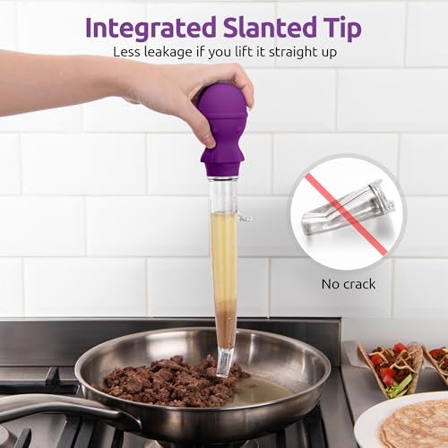 Image of U-Taste Turkey Baster for Cooking, Large Basting Bulb with Brush, Purple