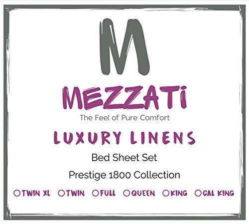 Mezzati Luxury Striped Bed Sheet Set - Soft And Comfortable 1800 Prestige Collection - Brushed Microfiber Bedding (Light Blue, Twin Size) #TOP3