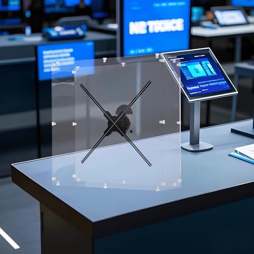 Image of 3D Hologram Fan,Hologram Projector Missyou Holographic Led Ceiling Skylight for Shop,Bar,Casino,Party Advertising Display (25.6 inch HD (Mobile APP Version))