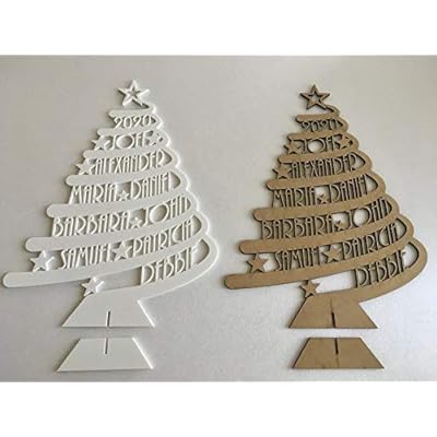 2022 Christmas Tree Cutting Buy Personalized Family 2022 Christmas Tree Custom Xmas Gift For Family  Unique Ornament Christmas Decorations Laser Cut Names Handmade Freestanding  Wooden Trees White Green Tree Laser Cut Xmas Tree Plaque Online In