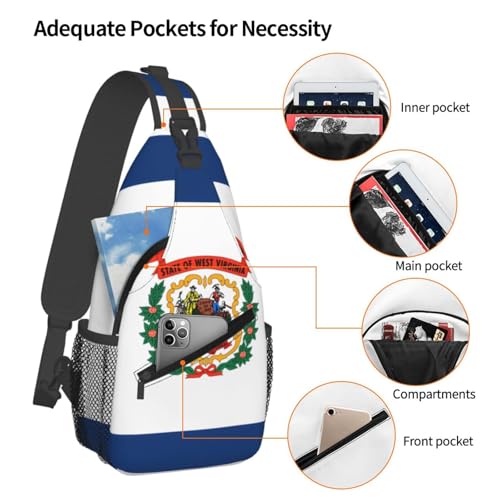 Mochila Unisex con Estampado Bandera de West Virginia miniatura 4
