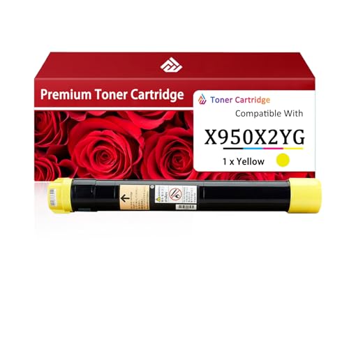 SDFASA X950 Toner Cartridge Compatible for Lexmark X950 C950 X950X2YG Yellow Toner Cartridges Work for Lexmark C950 X950 C952 X952 X954 Printers