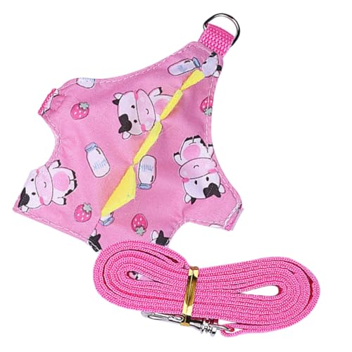 Beaupretty 小動物用調節可能ハーネスリード 胸背牽引ロープ 軽量通気性モルモットウサギ用 室内外散歩適応 一手操作で自由と 性確保