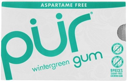 Pur Gum - Goma de mascar sin azúcar Wintergreen - 9 pieza(s) paquete de 3