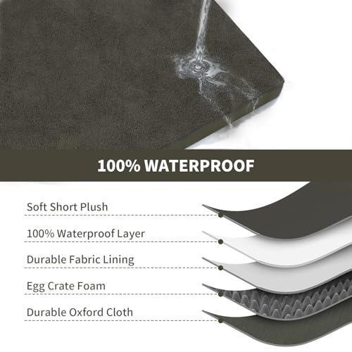 Image of Jumbo Waterproof Orthopedic Dog Bed for Extra Large Dogs | Egg Crate Foam, Pressure Relief, Fits 54x37 Crates, Machine Washable 1680D Oxford Cover, Indoor & Outdoor Use, Up to 150 lbs