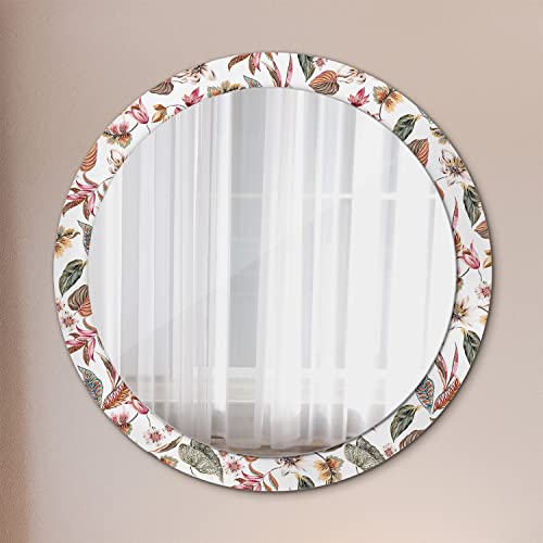 Miroir rond fleurs vintage Ø90 cm miroir mural verre - 3