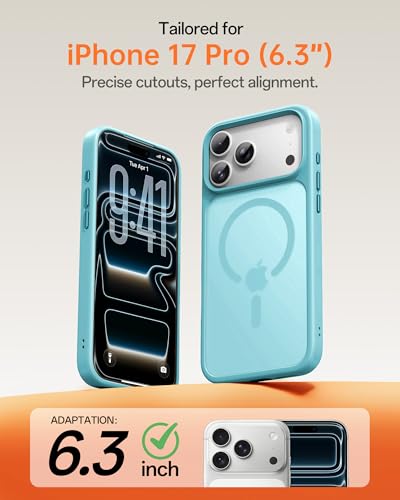 Image of UNBREAKcable Magnetic for iPhone 17 Pro Case 6.3-Inch, Compatible with MagSafe, Full Camera Protection, Built-in Magnetic Ring, Drop Protection Shockproof Slim Phone Cover - Mint Green