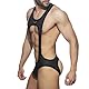 Herren Jockstrap Straps Bodysuit Sexy Body Stringbody Ärmellos Männerbody Unterhemd Unterwäsche Männer String Straps Slips Jumpsuit Stretchy Einteilige Shirt Tank Top Dessous (Polyester, Scwarz-L)