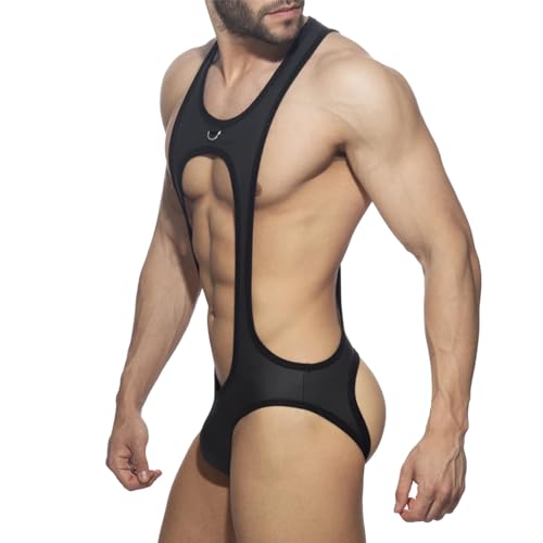 PURFUN Mens Jockstrap Leotard Wrestling Singlet Jumpsuit Bodysuit Sexy One-Piece G-String Underwear Bulge Pouch Thong Bikini2