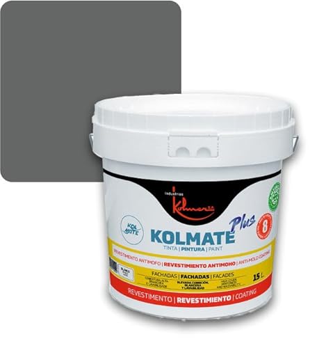 Kolmer Pintura Fachadas Antimoho KOLMATE PLUS (Gris Antracita, 15 Litros)