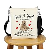 G2TUP Soft Coated Wheaten Terrier Lover Gift Who Loves Soft Coated Wheaten Terrier Crossbody Bag Travel Bag Dog Merch (Loves Soft Coated X)