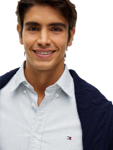 Image of Tommy Hilfiger Men's Long Sleeve Oxford Shirts in Regular Fit, Men's Button Down Shirts, Also Available in Big and Tall