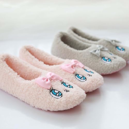 Women's Cozy Fuzzy Cotton Slippers Cat Design Maternity Cute Warm House Shoes Non-Slip Soft Soles for Winter4
