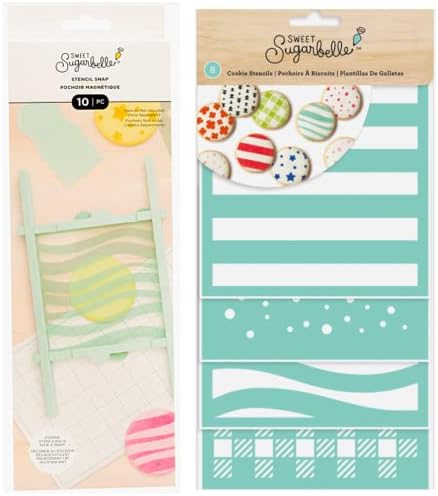 Sweet Sugarbelle Cookie Stencils and Stencil Snap Holder Frame - Patterns for Decorating and Baking (8 Sheets)