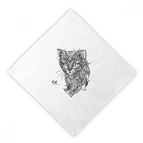 Servilletas de tela blancas de alta calidad DIYthinker con arte de gato 2