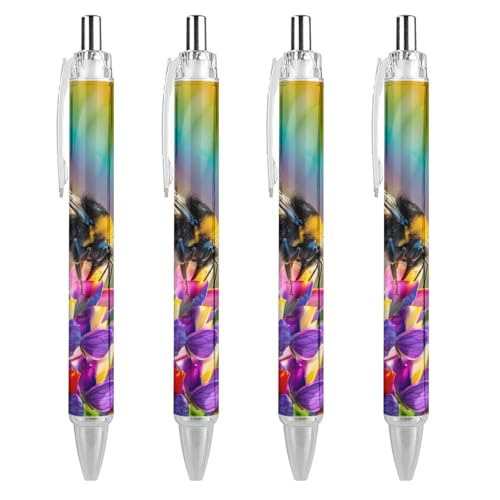 Bolígrafo de trabajo retráctil Impressionism con diseño de arcoíris para suministros escolares