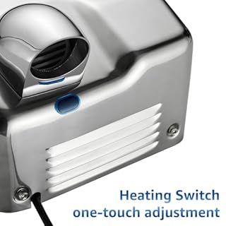 modunful Seche Main Electrique, Asciugamani Elettrico Professionale, 2300W Asciugamano Acciaio Inox Commerciali, Asciugamani Automatico per Bagno Cucina, 220-240V