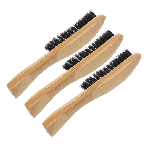 BELLIFFY Beard Maintenance Tool 3-piece Wooden Beard Brush and Comb for Men's Shaving and Beard Care Dandruff Prevention Random Style