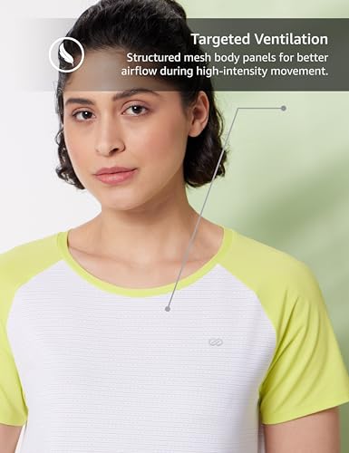 Image of Symbol Premium Women's Solid Regular Fit Sports Stretch T-Shirt | Round Neck | Raglan Sleeve | Moisture-Wicking | Activewear | Running | Gym | Plain (Available in Plus Sizes)