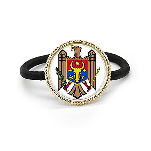 Coletero de Moldavia elástico anti-tirones con emblema nacional plata metal
