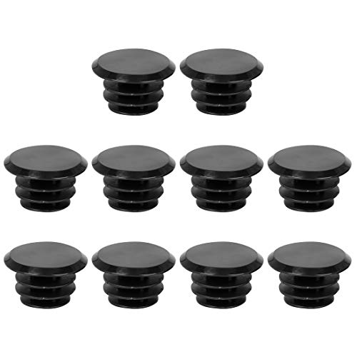 X AUTOHAUX 10pcs Bike Handlebar Bar Plastic End Plugs Caps Locking Grip Black, Small