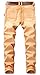 YTD Mens Distressed Ripped Biker Slim Jeans Stretched Moto Denim Pants (32, Orange)