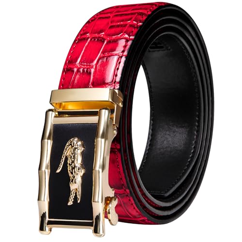 Image of Dubulle Men's Ratchet Belt Gold /Black /Red /Green /Blue /White Automatic Buckle Business Casual Belt Gift - Adjustable Fit