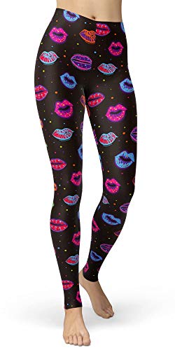 Image of sissycos Women's 80s Leggings Neon Artistic Splash Printed Pants