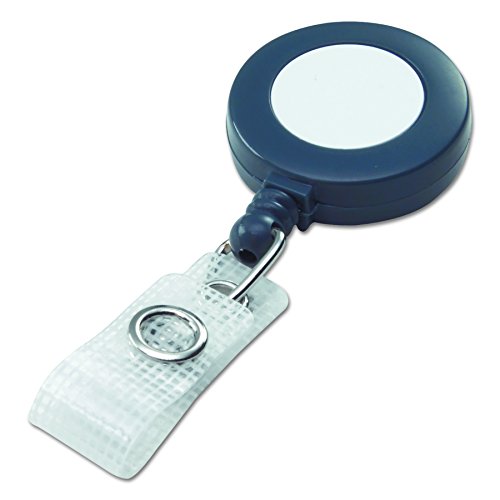 Enrouleur de badge rétractable gris GBC BadgeMates pour cartes de bureau en lot de 25