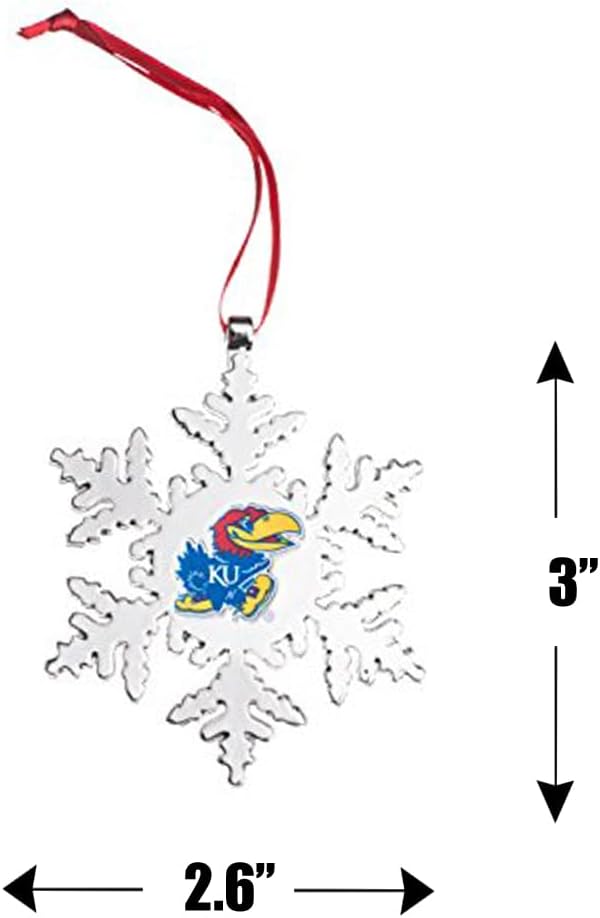 Kansas Jayhawks Snowflake Christmas Ornament - Image 2