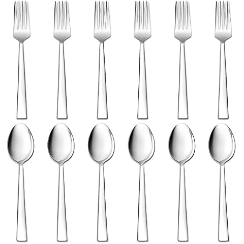 Tafelgabeln und Esslöffel Set, Joyfair 12 Stück Edelstahl Besteck Set Cover