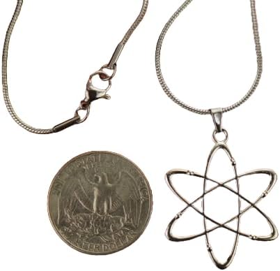 Atomic Whirl Necklace Bohr Atom Nuclear Symbol Charm Pendant 16" chain charm Fast Free Supply