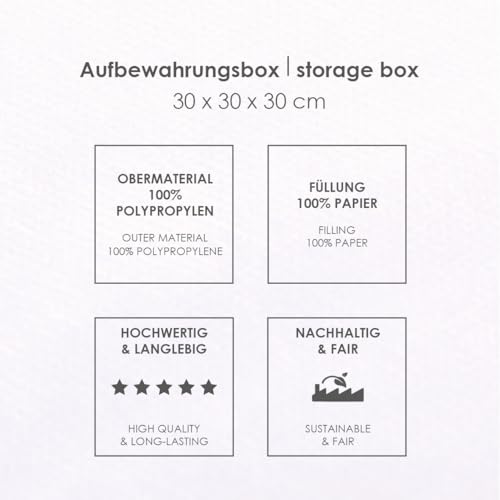 Herding Aufbewahrungsbox Baustelle, Young Collection, ca. 30 x 30 x 30 cm, Aufbewahrung im Regal oder freistehend, 100% Polypropylen, Innen 100% Papier