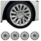 Ensemble de 4 Cache moyeux de Remplacement pour Jantes,Droite Et Gauche(Turbine Style Black) Tempête pour Tesla pour Model 3 pour Highland (2023 2025) 18 Pouces
