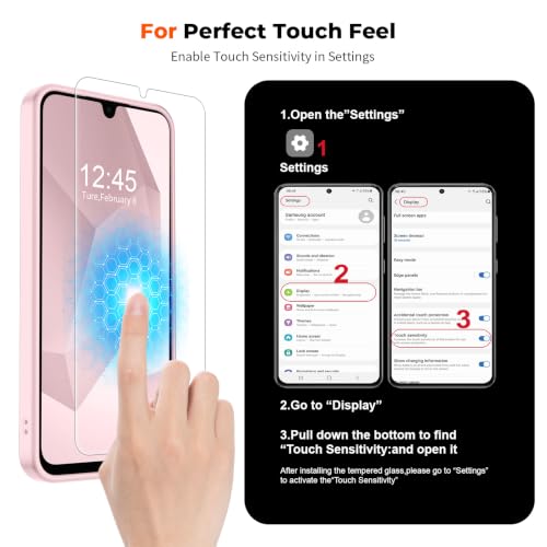 Image of SUPFINE Magnetic for Samsung Galaxy A16 5G Case with Screen Protector, (Built-in Magnets) (Military Grade Drop Protection) Slim Translucent Shockproof Phone Case,Pink