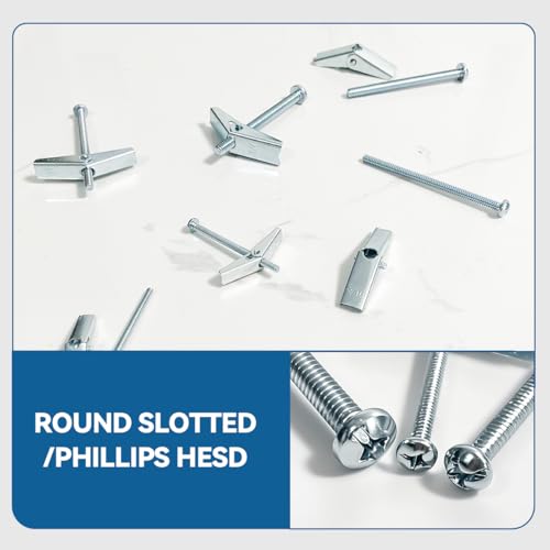 3/16X3-Inch Toggle Bolt and Wing Nut for Hanging Heavy Items on Drywall (60 Pack) by Dele - Image 4