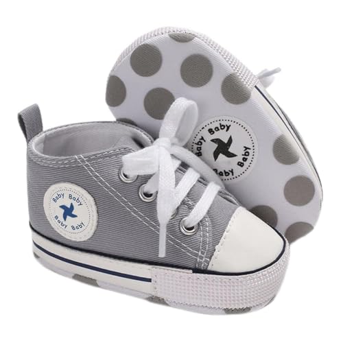 Image of Unisex Baby Girls Boys Shoes Infant Soft Sole Canvas Newborn First Walkers High Top Anti-Slip Sneakers