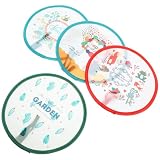 VALICLUD Abanico Plegable Redondo Estilo Japonés 4 Piezas Dibujos Animados, Ventilador de Mano Portátil para Verano, Accesorio Ligero y Compacto para Fiestas y Uso Diario
