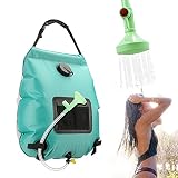★☀【Cabezal de Ducha Avanzado】:Esta avanzada alcachofa de ducha ofrece un sencillo interruptor de encendido/apagado con flujo de agua regulable. La ducha solar de camping puede llevar hasta 5 galones de agua, la manguera desmontable es de aproximadamente 40 pulgadas de largo, puedes disfrutar de una ducha de agua caliente mejor y refrescante en cualquier lugar sin gas ni electricidad.