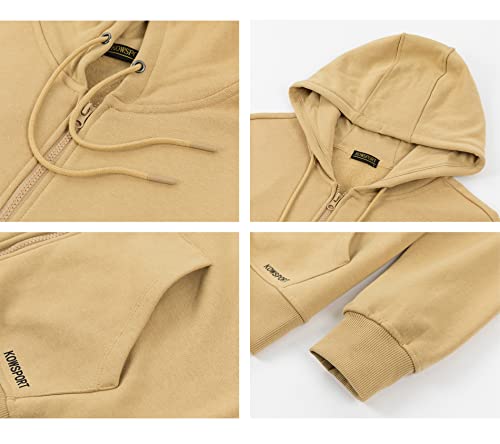 KOWSPORT Men's Full Zip Hoodie Soft Brushed Inside Fleece Casual Sport Hooded Sweatshirt Size S-3XL4