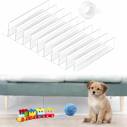 10pcs Toy Blockers For Under Sofa Clear Toy Blockers with Double Sided Tape PVC Adjustable Clear Toy Blocker for Bed Sofa Desk Furniture(40cm)
