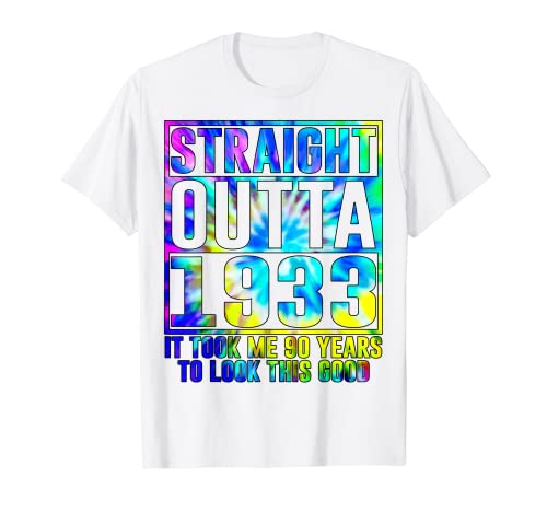 Funny 90th Birthday Gift Straight Outta 1933 90 Year Old Camiseta