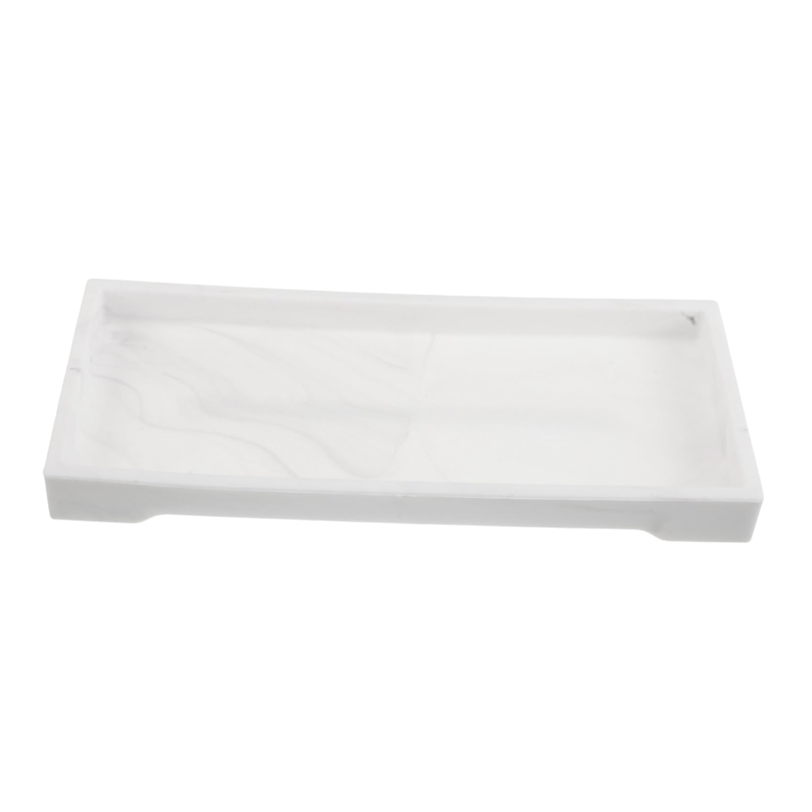 PartyKindom Silicone Bathroom Vanity Tray Organizer for Soap Sponge and Aromatherapy Essentials Stylish Marble Pattern Countertop Storage for Home and Hotel Use