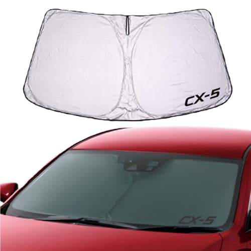 SAWAKAKI マツダ CX-5 KF系専用設計 サンシェード フロントガラス用 ロゴ付き 日焼け防止 断熱 UVカット 紫外線カット 暑さ対策 コンパクトに収納